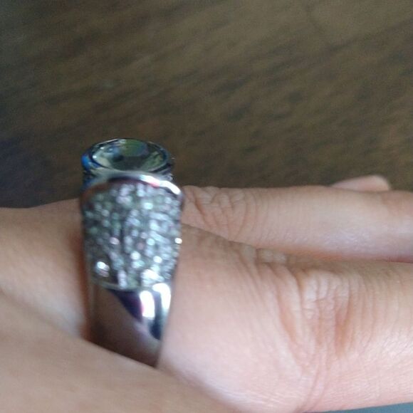 Black CZ Wrap Ring size 8 - Picture 3 of 6